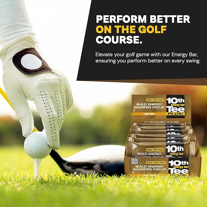 10th Tee PLUS+ Peanut Honey Bars made with Natural Ingredients | Golf Energy Bar Easily Digestible Bar Healthy office Snacks | Best breakfast bars 12-45 grams bars