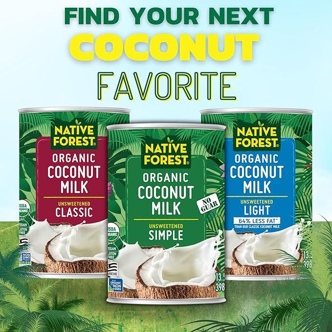 Native Forest Organic Unsweetened Premium Coconut Cream - Heavy Cream Dairy Substitute Dairy Free Non-GMO USDA Organic - 5.4 Fl Oz (Pack of 12)