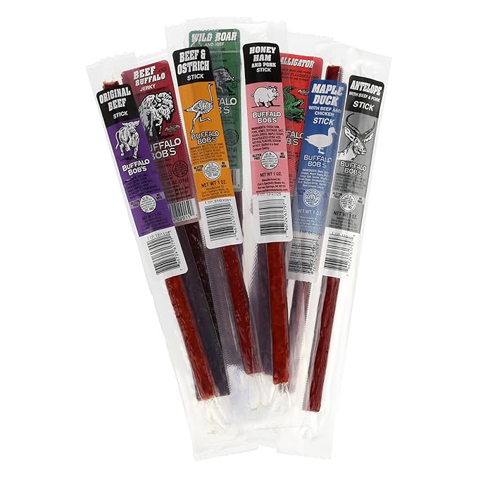 Jerky Dynasty The Ultimate 27-Piece Exotic Jerky with Gift Box - Buffalo Bob's Wild Game Jerky Variety Pack - Exclusive Flavors &amp Protein Snack - Farm Raised