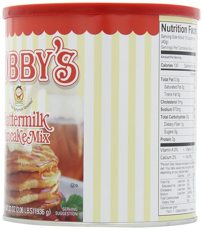Golden Malted Robby's Buttermilk Pancake Mix 33-Ounce Cans (Pack of 3)
