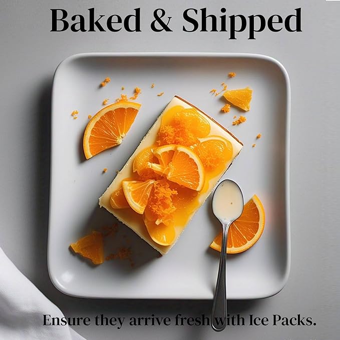 ANDY ANAND CHOCOLATIER Luxurious Orange Cheesecake 9 | Freshly Baked with Real California Cream Cheese No Preservatives Cheesecake | Rich Citrusy &amp Decadent Dessert (2 lbs)