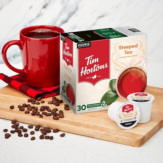 Tim Hortons Steeped Orange Pekoe Tea Black Tea Single Serve Keurig K-Cup Pods 30 Count