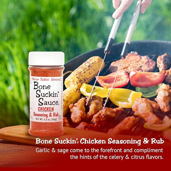 Bone Suckin' Sauce Chicken Seasoning &amp Rub with Garlic &amp Sage Perfect for Chicken Turkey Other Poultry Fish - Brown Sugar Garlic Onion Spices - Non-GMO Gluten-Free