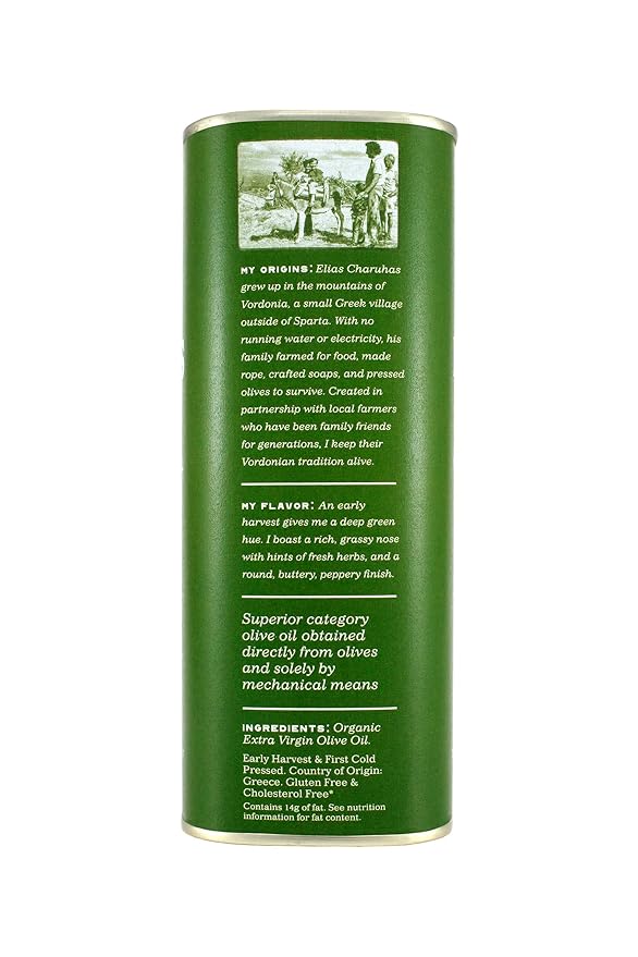Ancient Foods Keros Organic Extra Virgin Olive Oil Cold Pressed – Greek EVOO High Polyphenol Olive Oil from 1000 Year Old Trees from Greece – Ideal for Cooking Salads &amp Gourmet Dishes – 33.8oz (