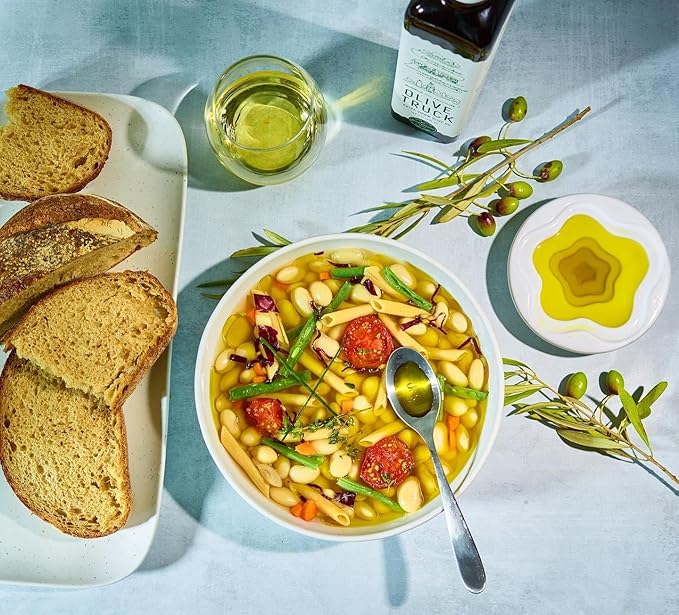 Olive Truck California Extra Virgin Olive Oil - Made from Early Harvest Olives Authentic &amp Filtered Glass Bottle Cold-Pressed High Polyphenol Olive Oil - Ascolano (Italian) 16.9 fl oz (Pack of