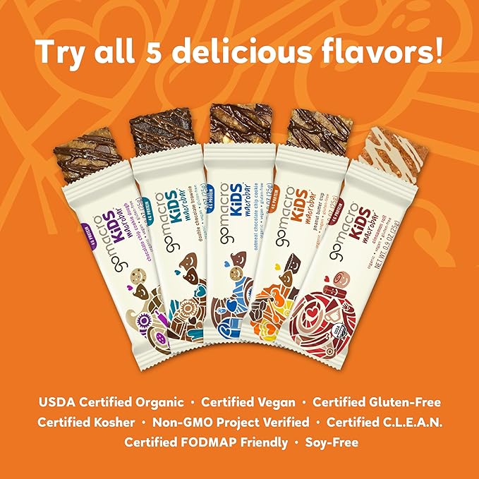 GoMacro MacroBar Organic Vegan Protein Bars - Salted Caramel + Chocolate Chips &amp Oatmeal Chocolate Chip (2.3 Ounce Bars 12 Count) (Pack of 2)