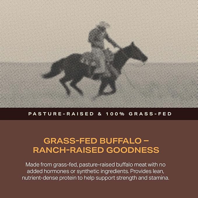 Grass-Fed Buffalo Meat Snack Sticks Cowboy Original Mild by Falls Family Ranches 12 Pack 1.15oz Stick Carton 9g Protein 0g Sugar 70 Calories