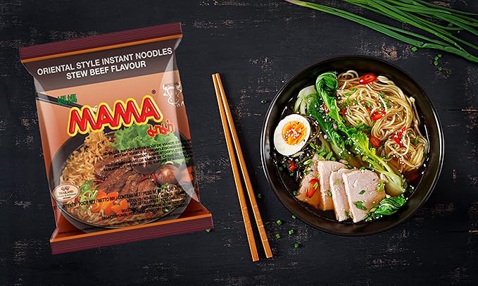 Ramen Noodles Bulk Mystery Box Variety Pack of 30 with 5 or more Flavors and Premium Reusable Chopsticks