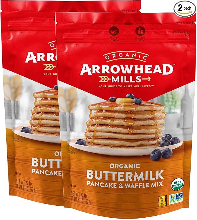 Arrowhead Mills Buttermilk Pancake and Waffle Mix 22 oz (Pack of 2)