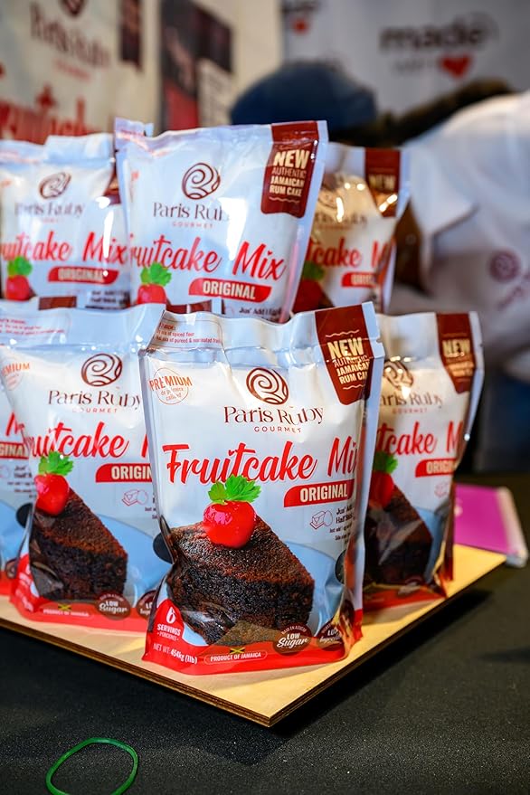 Jamaican Fruit Cake Mix Paris Ruby Authentic Original 6 Servings Low Sugar- Pouch Bag