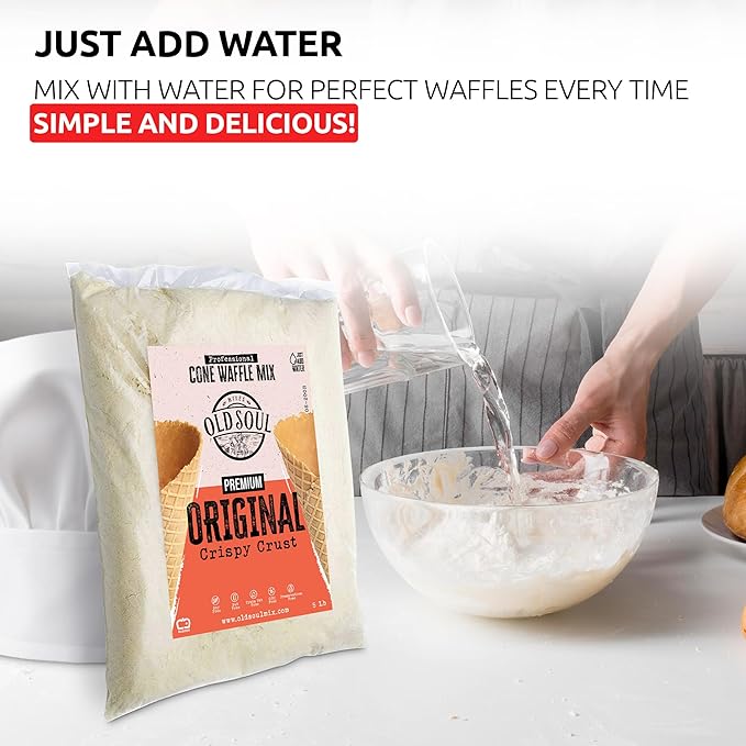 OldSoul Professional Cone Waffle Mix | Original Flavour | 10 Lbs | 224 Ice Cream Cones (10 Lbs Traditional)