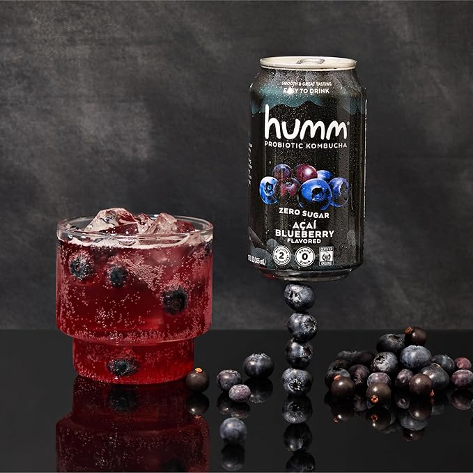 Humm Probiotic Kombucha Zero Sugar Variety Pack No Refrigeration Needed Keto Friendly Organic Vegan Gluten Free 12oz Cans (16 Pack)