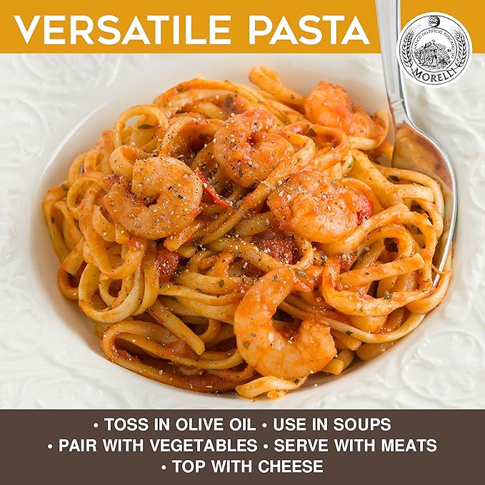 Morelli Organic Pasta Variety Pack - Black Squid Ink Pasta Linguine and Red Chili Linguine - Imported Italian Pasta Sampler - Includes Two-8.8 oz Packages of Gourmet Pasta from Italy