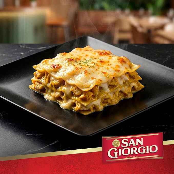 San Giorgio Oven Ready Lasagna Pasta 12 Pack (8 oz Boxes) No Boil Lasagna Noodles for Easy Layered Meals