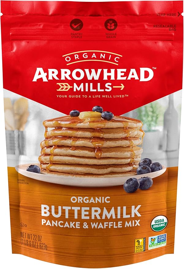 Arrowhead Mills Buttermilk Pancake and Waffle Mix 22 oz (Pack of 2)