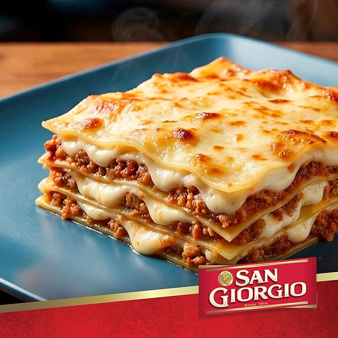 San Giorgio Oven Ready Lasagna Pasta 12 Pack (8 oz Boxes) No Boil Lasagna Noodles for Easy Layered Meals