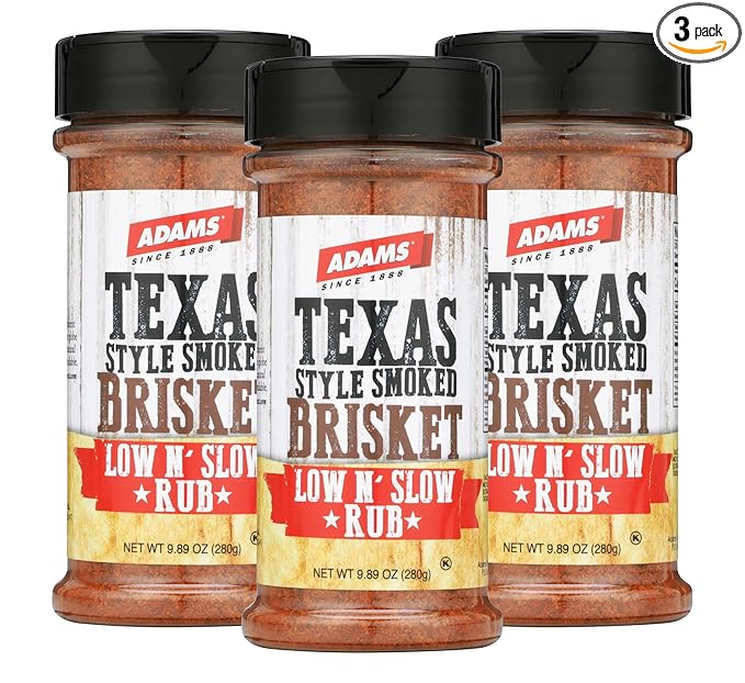 Adams Texas Style Smoked Brisket Low N’ Slow Rub 9.89 Ounce Bottle (Pack of 3)