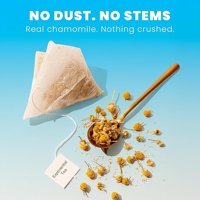 Yellow.fit Chamomile Herbal Tea Bags – 1500mg Loose Leaf Tea Bags Caffeine-Free Herbal Tea Made with Whole Chamomile Flowers Plant-Based Tea Bags 100 Count