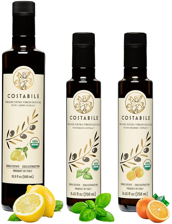 Lemon Orange &amp Basil infused olive oil. Fresh flavor to enhance your dishes - COSTABILE