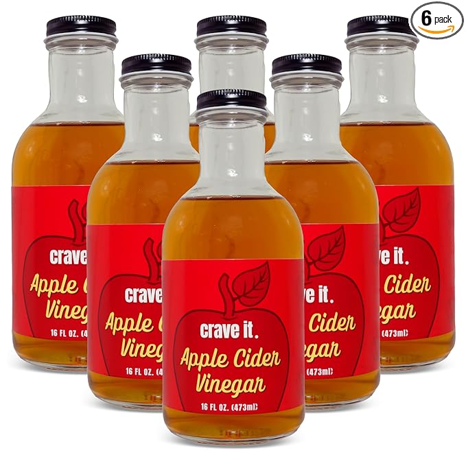 Crave It. Apple Cider Vinegar with Mother - Gut Health &amp Digestion - Made with Utah Honey - 16oz - 6pk