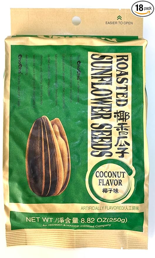 ChaCha Coconut Flavored Roasted Salted Sunflower Seeds 250g X 18 Bags
