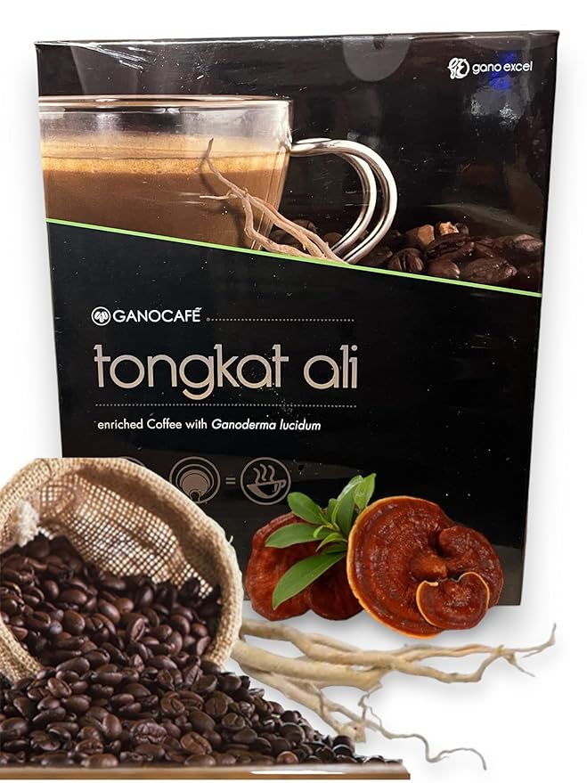 GanoCafé AliGanocafe is a Blend of Coffee Enriched with Ganoderma Lucidum Extract Gin seng Extract Vegetable Cream and Sugar Gano Excel 15 Sachets.