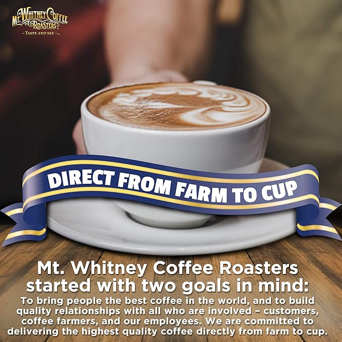 Mt. Whitney Organic Shade Grown Low Acid Coffee from Peru (Whole Bean 5 Lb)