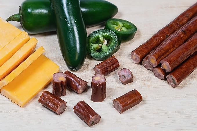 Wenzel’s Farm Jalapeno Cheddar Sticks │Snack Sticks │ Flavorful Naturally Smoked │ High Protein Low Carb │ No MSG Fillers Binders Artificial Colors │ Gluten Free | 32 sticks (16 packs of 2)