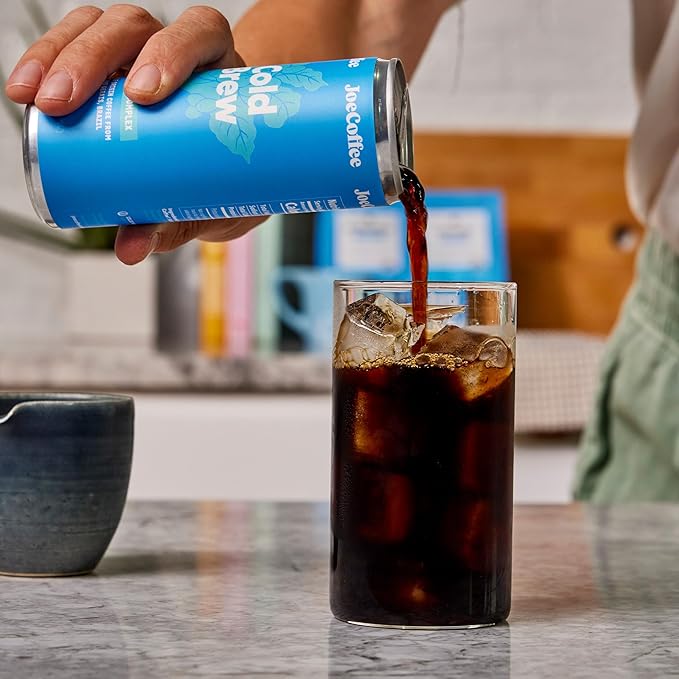 Joe Coffee Company - Black Cold Brew Ready-to-Drink Specialty Coffee Cans (Pack of 12) | NYC Roaster Rainfoest Alliance Certified Kosher Climate-Friendly
