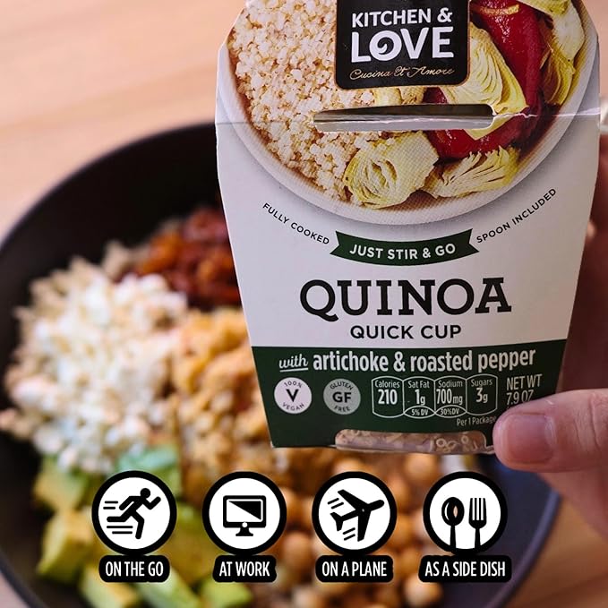Kitchen &amp Love Quinoa Quick Meal Variety Box 6-Pack | Gluten Free Ready-to-Eat No Refrigeration Required