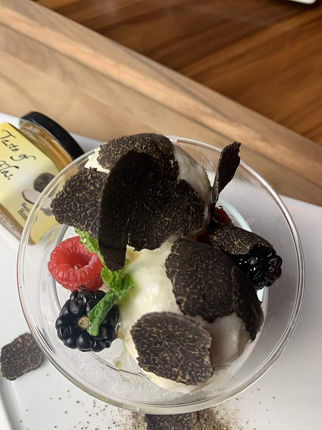 Black Truffle Honey - Burgundy Black Truffles (Tuber Uncinatum) Acacia Honey 3.7 Oz(110g) - Gourmet Food Condiments Infused Cooking Marinade- Garnish Seasoning Vegan Non-GMO All-Natural