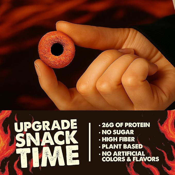 CRISP POWER Protein Pretzels NEW Flamin' Crunch 26G Protein High Protein Snack High Fiber Low Carb Crunchy Pretzel Snacks No Added Sugar 1.75 oz Bags 24 Pack Vegan Keto
