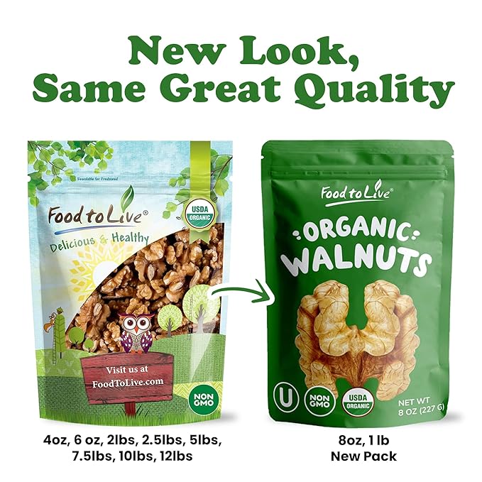 Organic California Walnuts Halves &amp Pieces 12 Pounds – Non-GMO Raw Unsalted Shelled Vegan Kosher Sirtfood Bulk Snack. High in Omega-3 Fatty Acids Protein. Great for Baking and as a Toppi