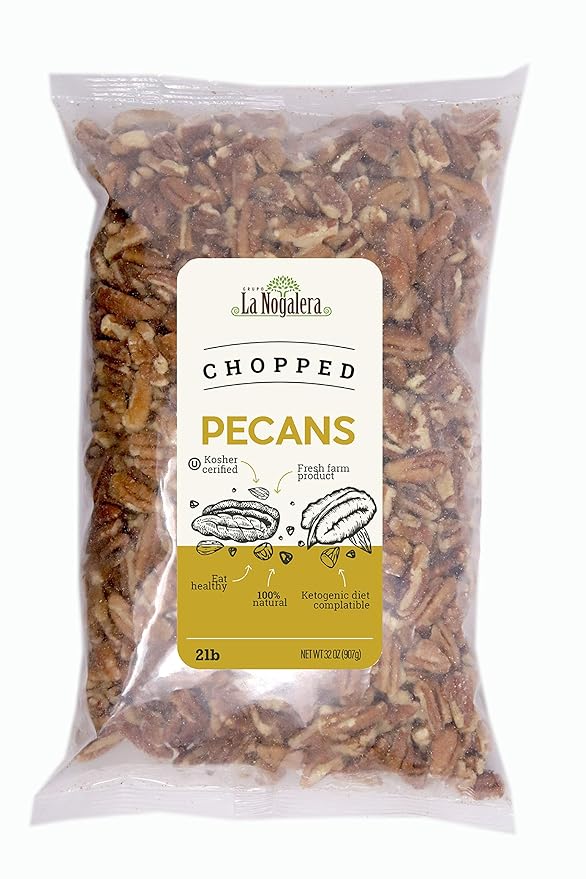 Pecan Bundle – 2 lb Natural Halves + 2 lb Chopped Pecans (4 lbs Total) | Fresh Premium Pecans | Bulk Nuts for Baking Cooking &amp Snacking
