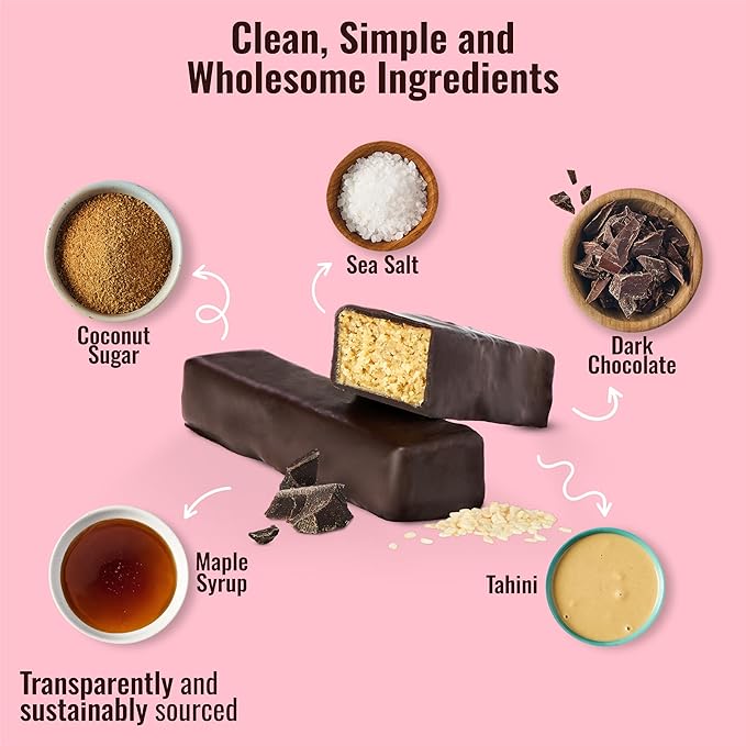 In Good Faith Dark Chocolate MapleTahini Crunch Bars Healthy Gluten Free Vegan Dairy Free Chocolate Bars (12 pack)