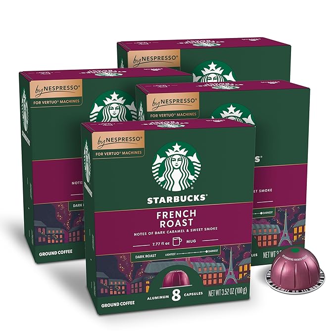 Starbucks by Nespresso Vertuo French Roast Dark Roast Coffee 32-count Coffee Pods Brews 7.8 oz.