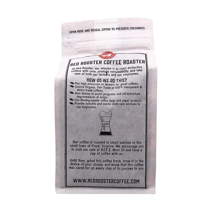 Red Rooster Coffee Ethiopia Worka Sakaro Anaerobic Natural Coffee – Light Roast Single Origin Landrace – Notes of Raspberry Tea Milk Chocolate Plum &amp Mixed Berries – 12oz Whole Bean