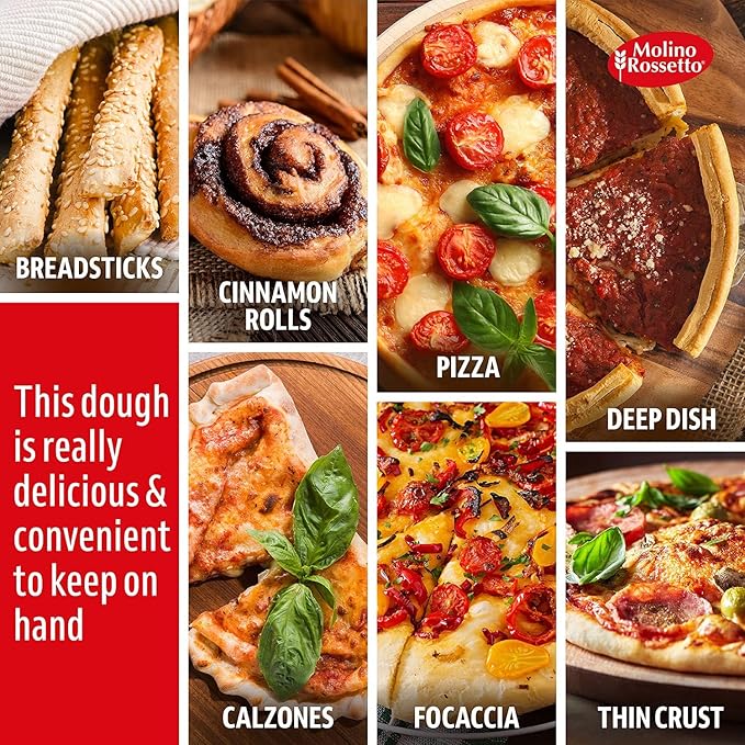 Molino Rossetto Organic Pizza Dough Mix with Active Dry Yeast - Healthy Pizza Crust or Bread Dough Vegan Organic Flour Blend for Homemade Italian Crust - 17.6 oz (500 g) - (Pack of 2)