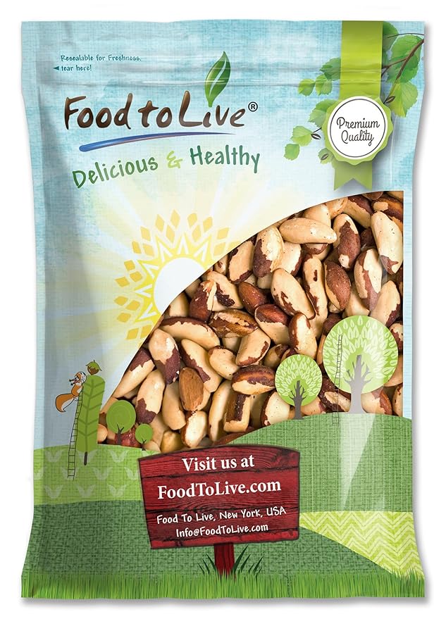 Food to Live Brazil Nuts 12 Pounds - Raw Whole No Shell Unsalted Kosher Vegan Keto and Paleo Friendly Bulk Good Source of Selenium Low Sodium and Low Carb Food.