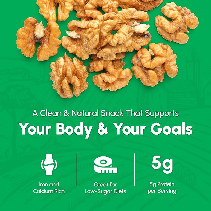 California Raw Walnuts- 3 Pounds Resealable Package-Fresh No Shell Unsalted-All Natural Dry Halves and Chopped Pieces-For Snacking Kids Baking Brownies Diet- Kosher Certified- by We Got Nuts