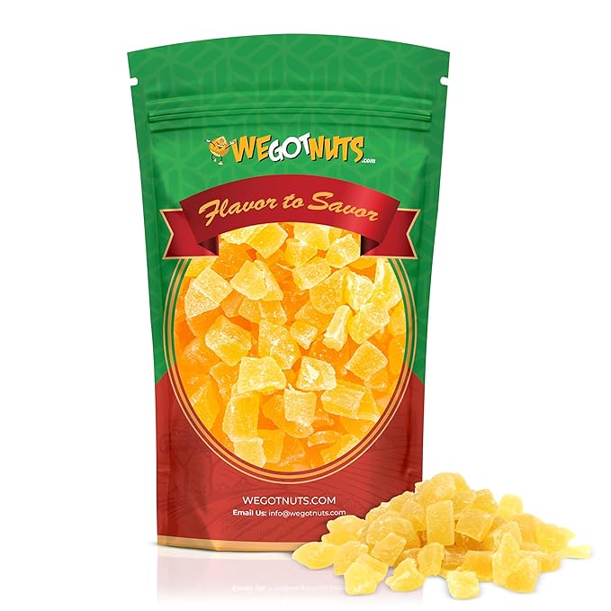 We Got Nuts Dried Pineapple Chunks | Freshly Packed Pineapple In A Perfectly Sealed Bag | Healthy Snack Full Of Vitamins Minerals Antioxidants Fibers &amp Enzymes | Kosher Certified Dried Fruit (5