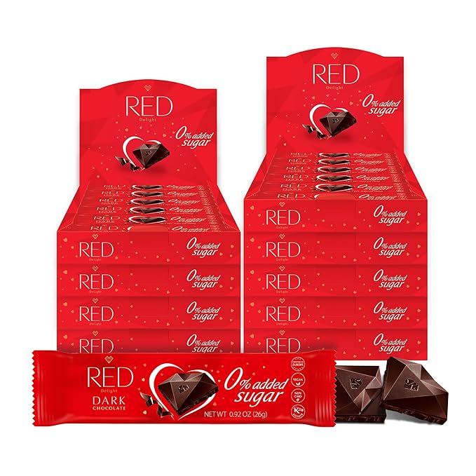 RED Delight®™ Dark Chocolate 12 Count Box of Grab N Go Travel Size Bars (0.92 Ounces Each) (9 Boxes - Total of 108 Bars)