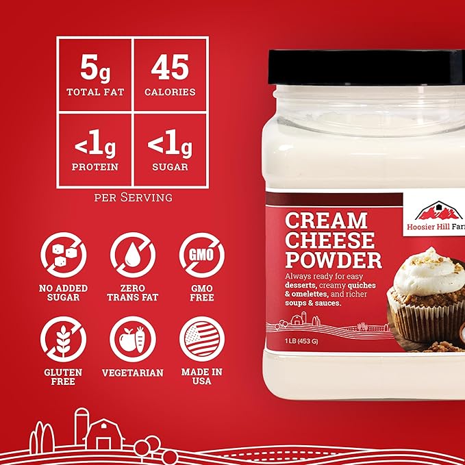 Hoosier Hill Farm Cream Cheese Powder 1LB (Pack of 1)