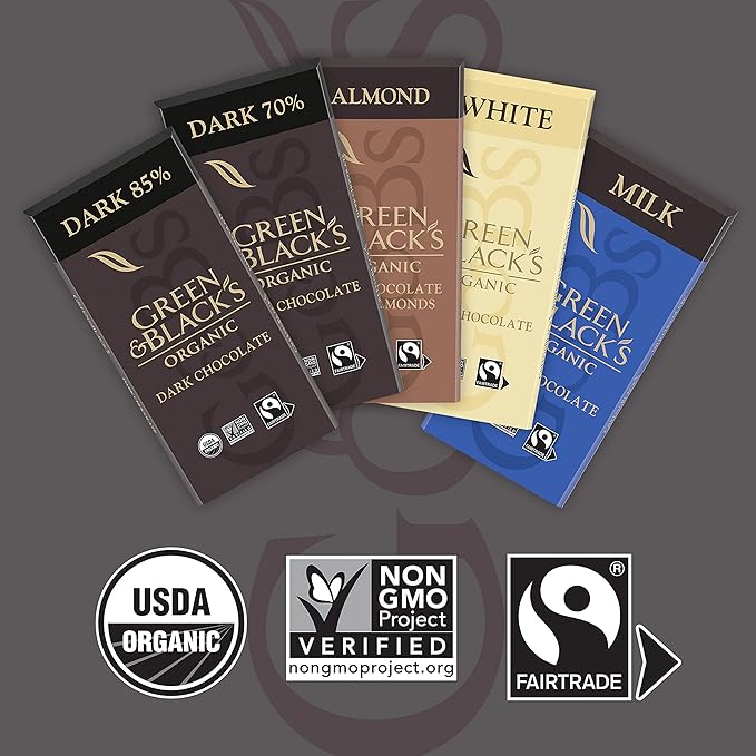 Green &amp Black's Organic Dark Chocolate Bar 70% Cacao 20 - 1.2 oz Bars