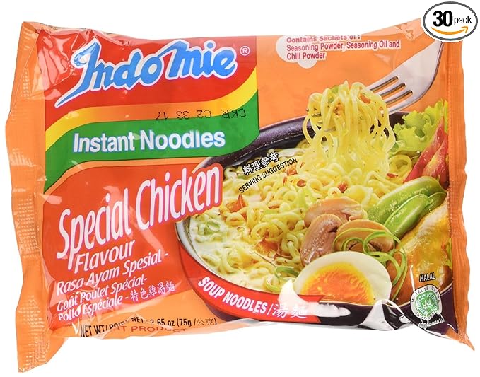 Indomie Instant Noodles Special Chicken Flavor 2.64-Ounce (Pack of 30)