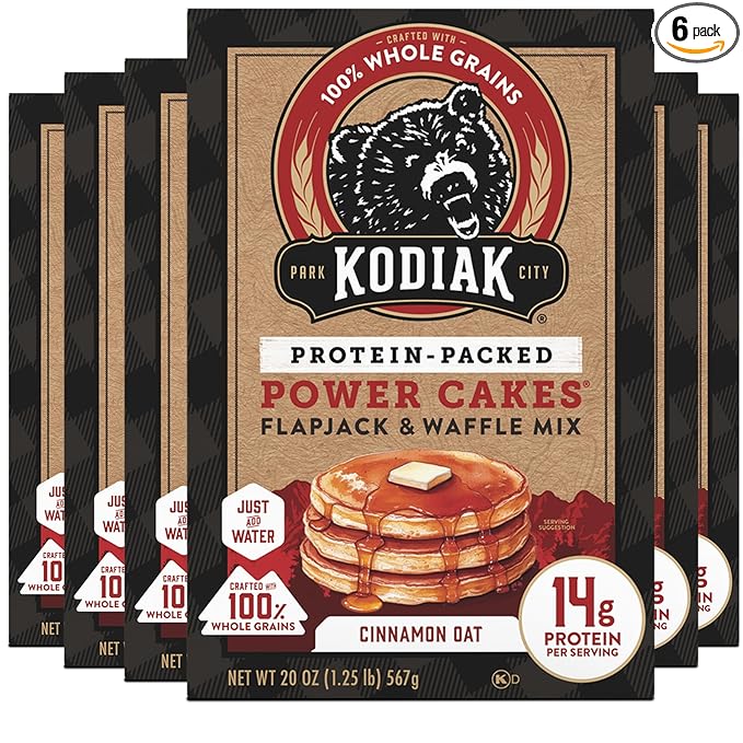 Kodiak Cakes Protein Pancake Power Cakes Flapjack and Waffle Mix Cinnamon Oat 20 Ounce (Pack of 6) (10705599012683)