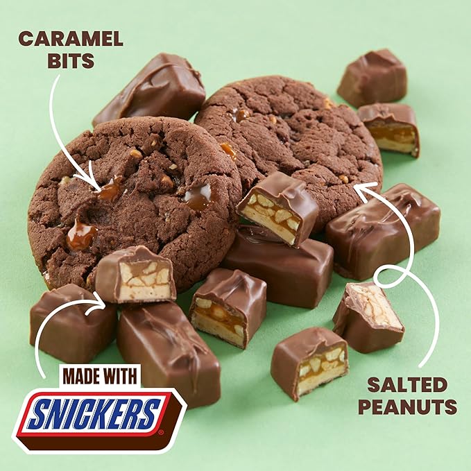 Cheryl's Cookies Caramel Peanut Chocolate Cookies with SNICKERS® Bar Pieces Kosher Signature Gift Box Individually Wrapped Gourmet Handmade Any Occasion Family Friends Loved Ones 12 count
