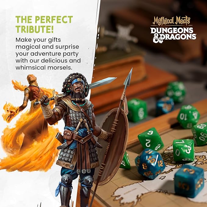 Mythical Meats Dungeons &amp Dragons Martial Morsel (Monk) - 12 Jerky Sticks - Sweet and Spicy Beef &amp Buffalo Stick Gluten Free MSG Free