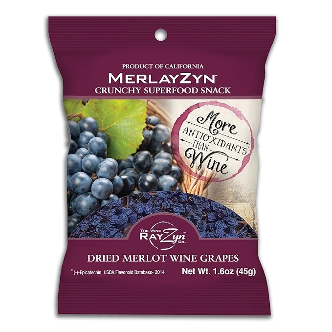 Wine RayZyn® MerlayZyn® | Nature's Most Antioxidant-Rich Superfood for a Healthy Heart and Life | Made from Dried California Merlot Wine Raisins®| Alcohol-Free with the Health Benefits of a Glass of W