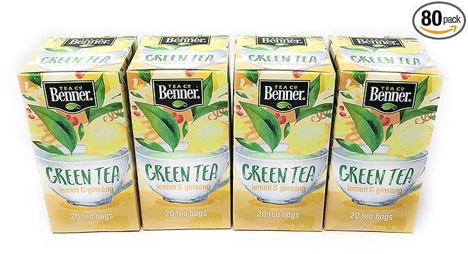 Lemon and Ginseng Green Tea 4 Packs Each 20 Bags